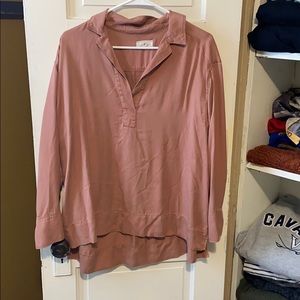 Salmon pink colored oversized blouse